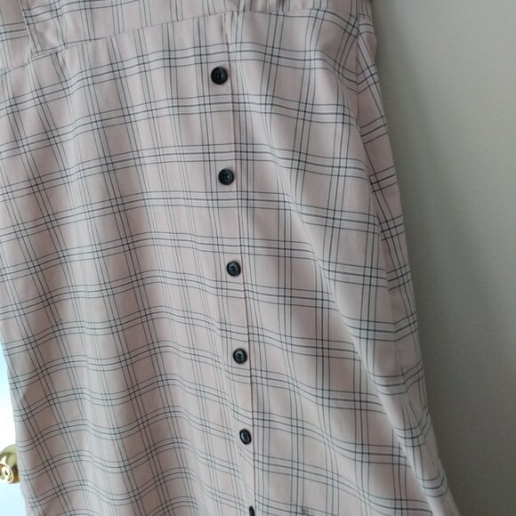 Amish Mennonite Cape Dress 42"B 35"W Pink Plaid Cotton Blend Long - Picture 4 of 11